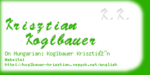 krisztian koglbauer business card